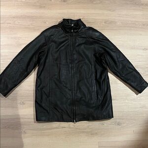 Men's Black Leather Field Gear Jacket